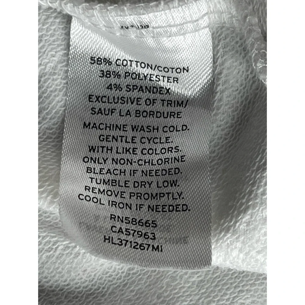 HINGE Womens Tiered Sleeve Sweatshirt Top White XS Crewneck Casual - Picture 7 of 9